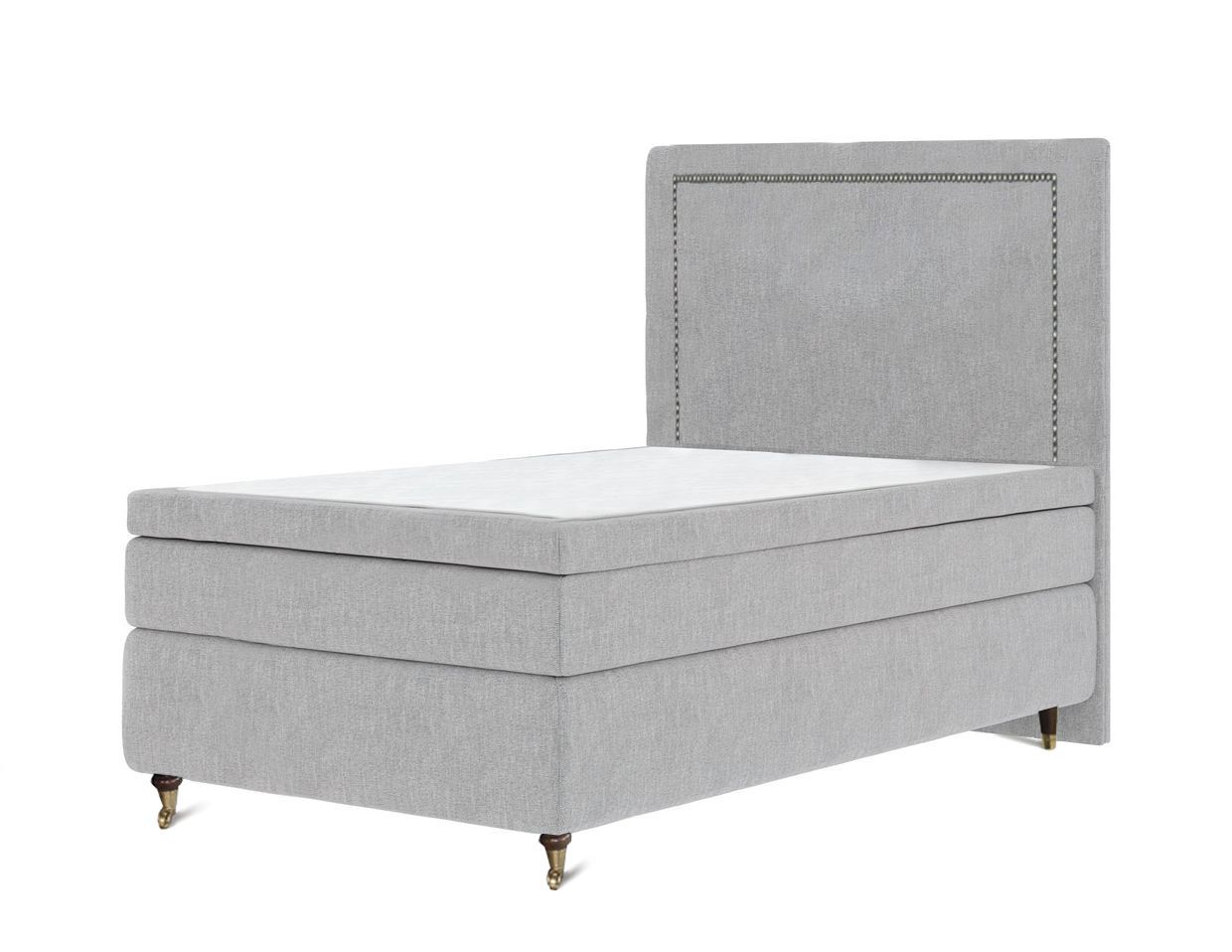 Classic deluxe kontinentalseng 120x200 lysegrå inkl. gavl