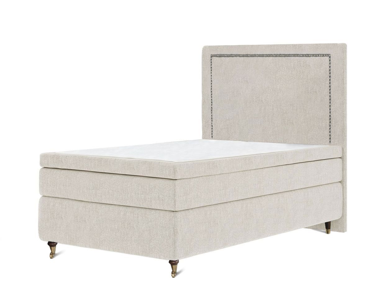 Classic deluxe kontinentalseng 140x200 beige inkl. sengegavl