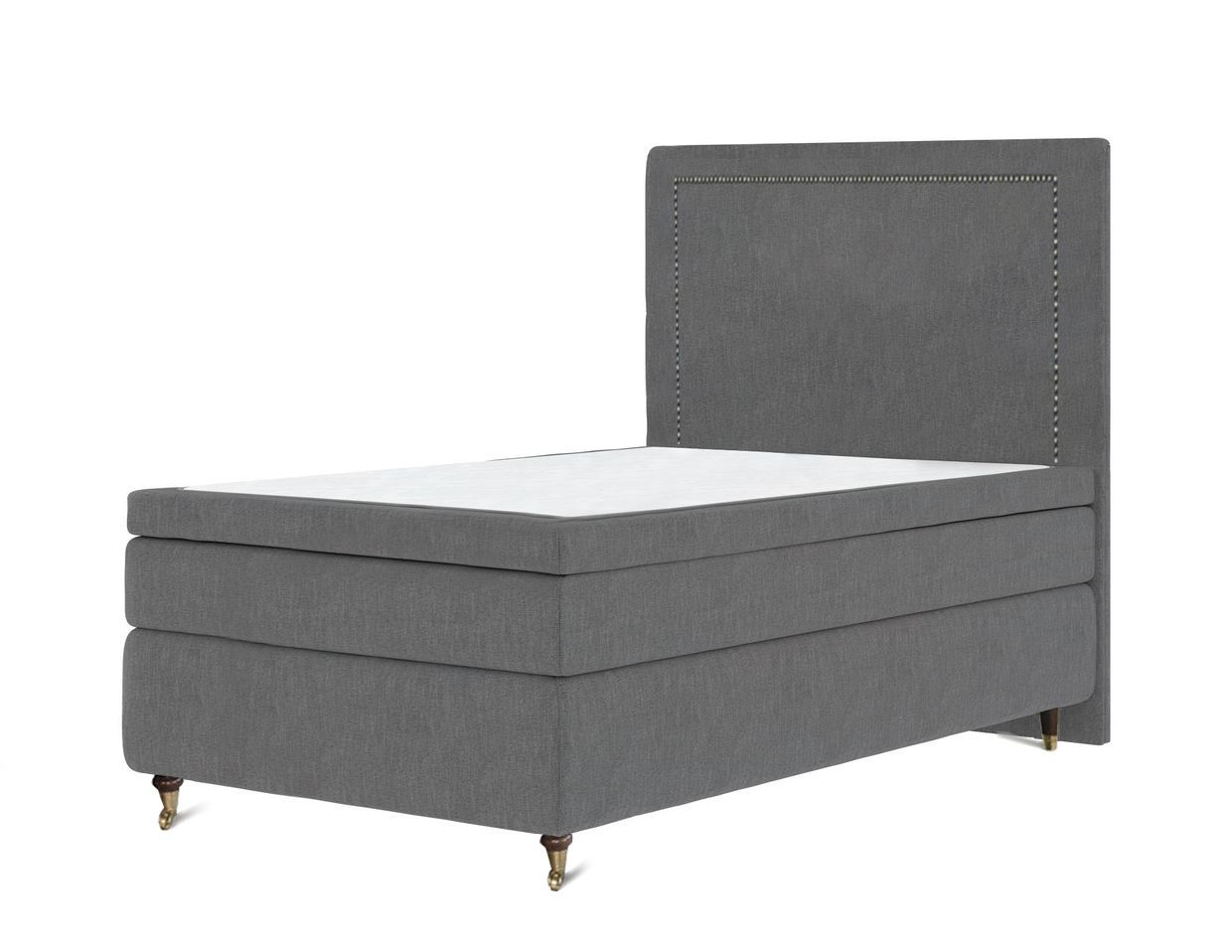 Classic deluxe kontinentalseng 120x200 mørkegrå inkl. gavl