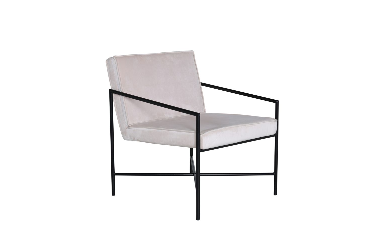Bjurå lænestol sort/beige velour
