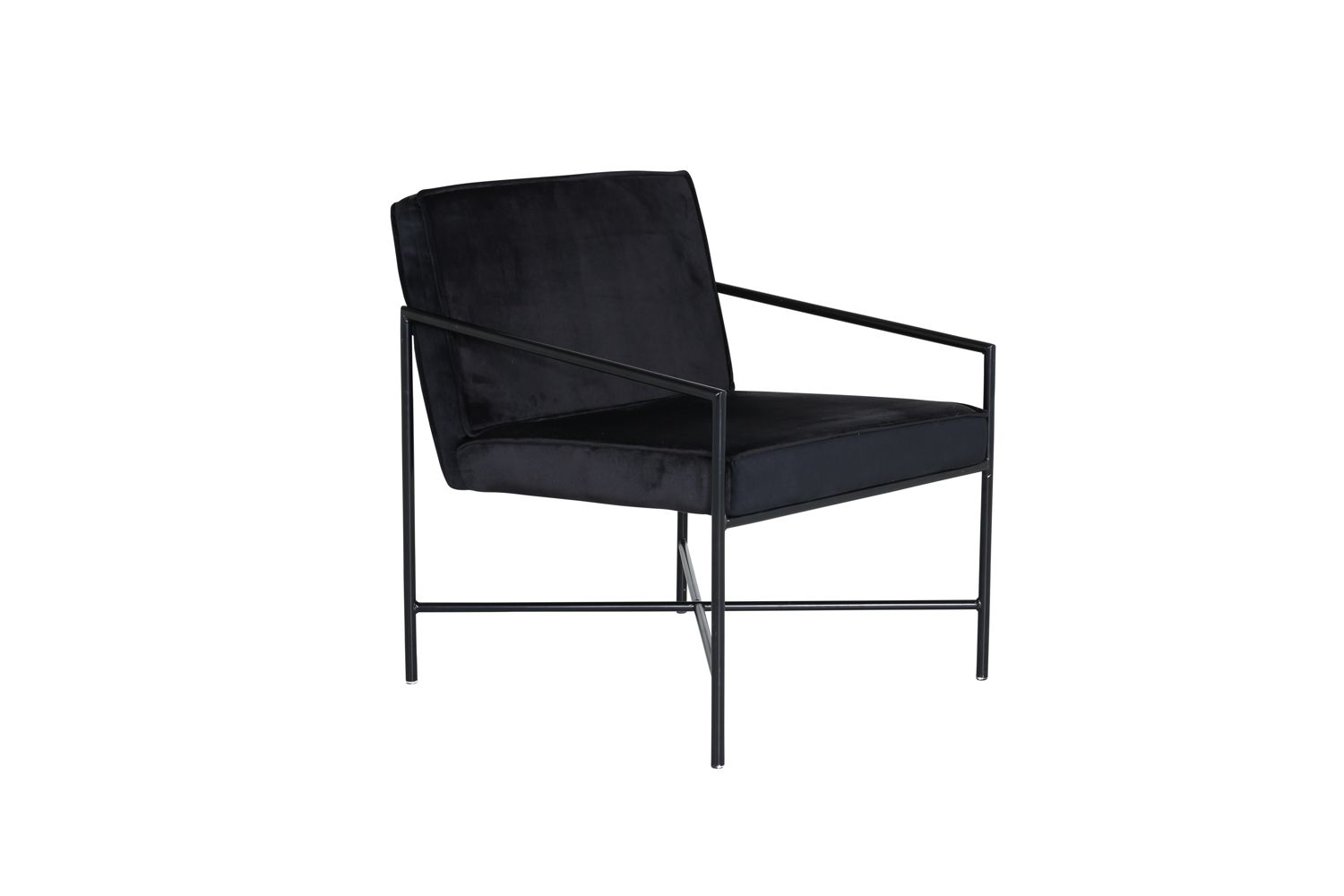 Bjurå lænestol sort/sort velour