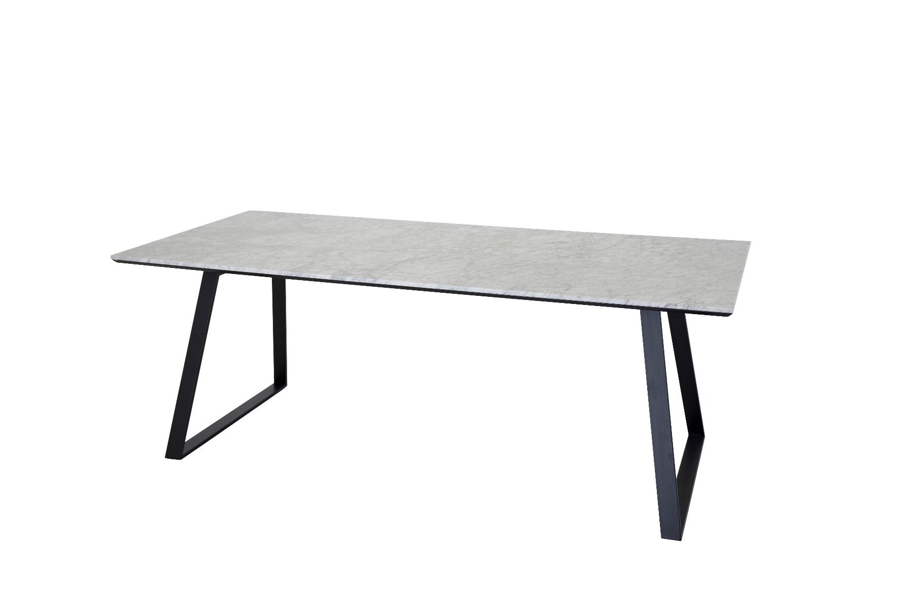 Estelle spisebord 140x90cm hvid marmor/sort
