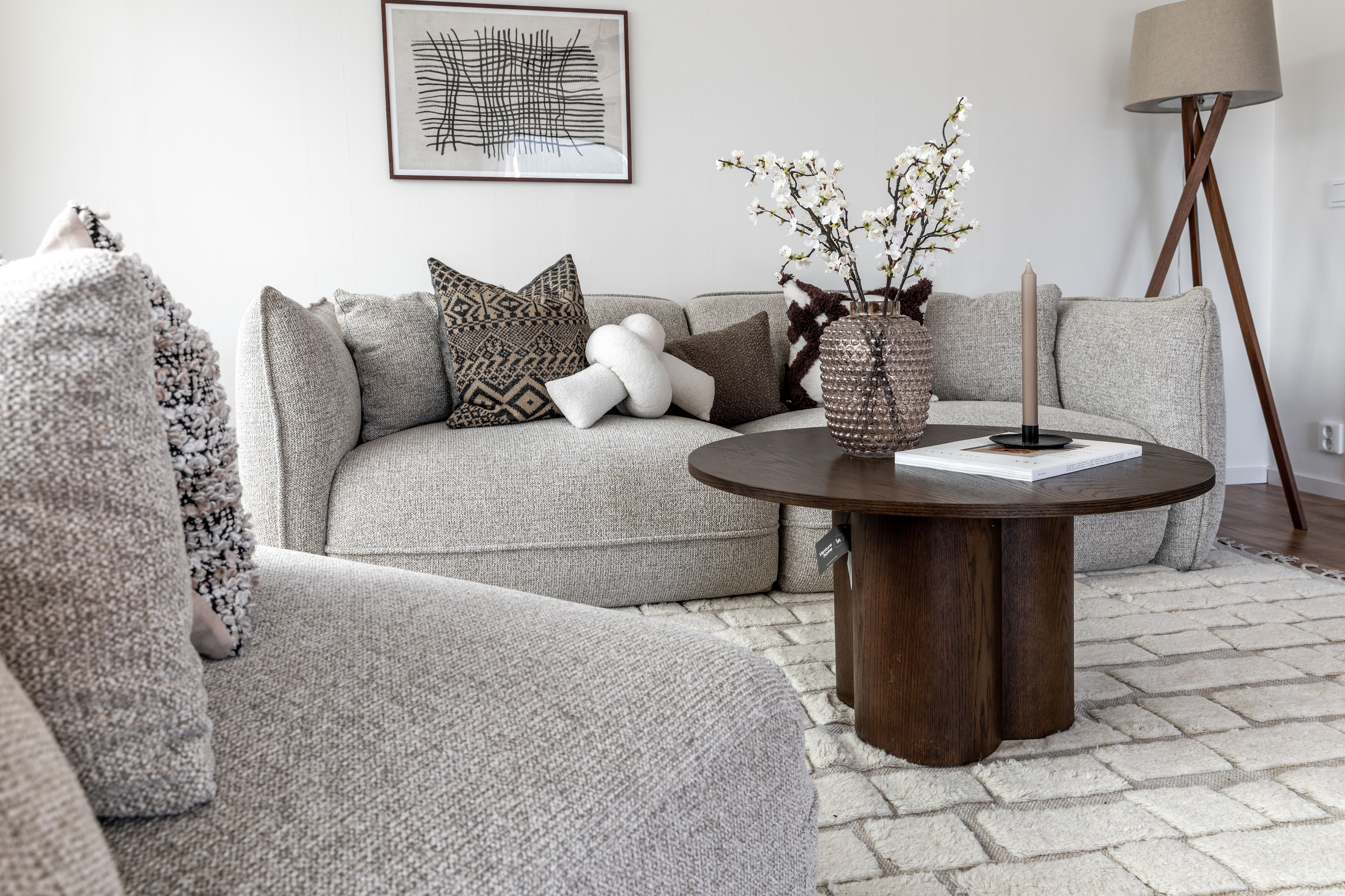 Florence 3-personers sofa med fodskammel