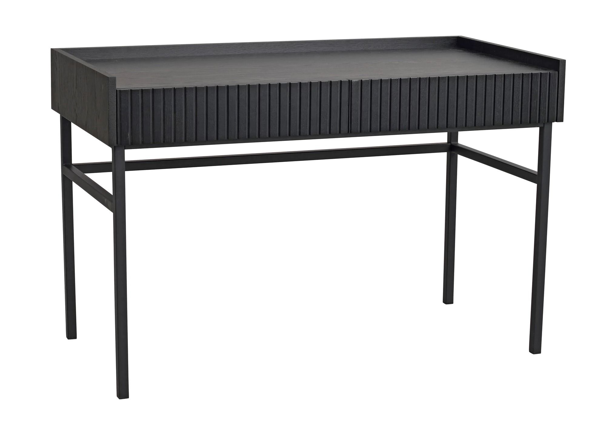 Halifax skrivebord 120 sort eg/sort metal