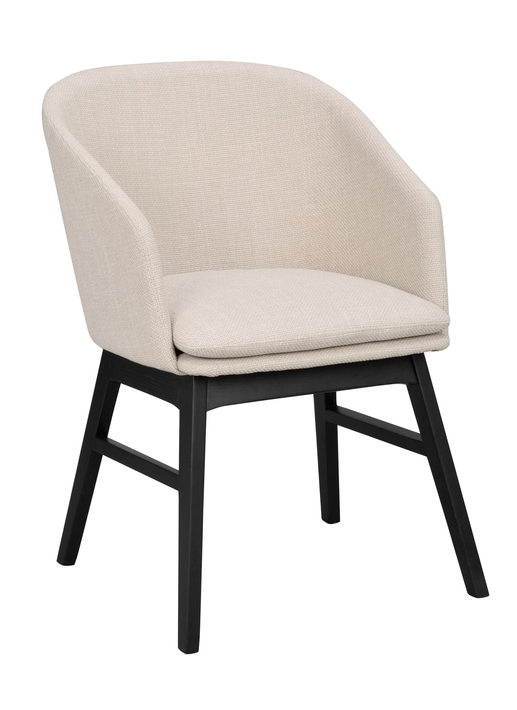 Windham karmstol beige stof/sorte egetræsben
