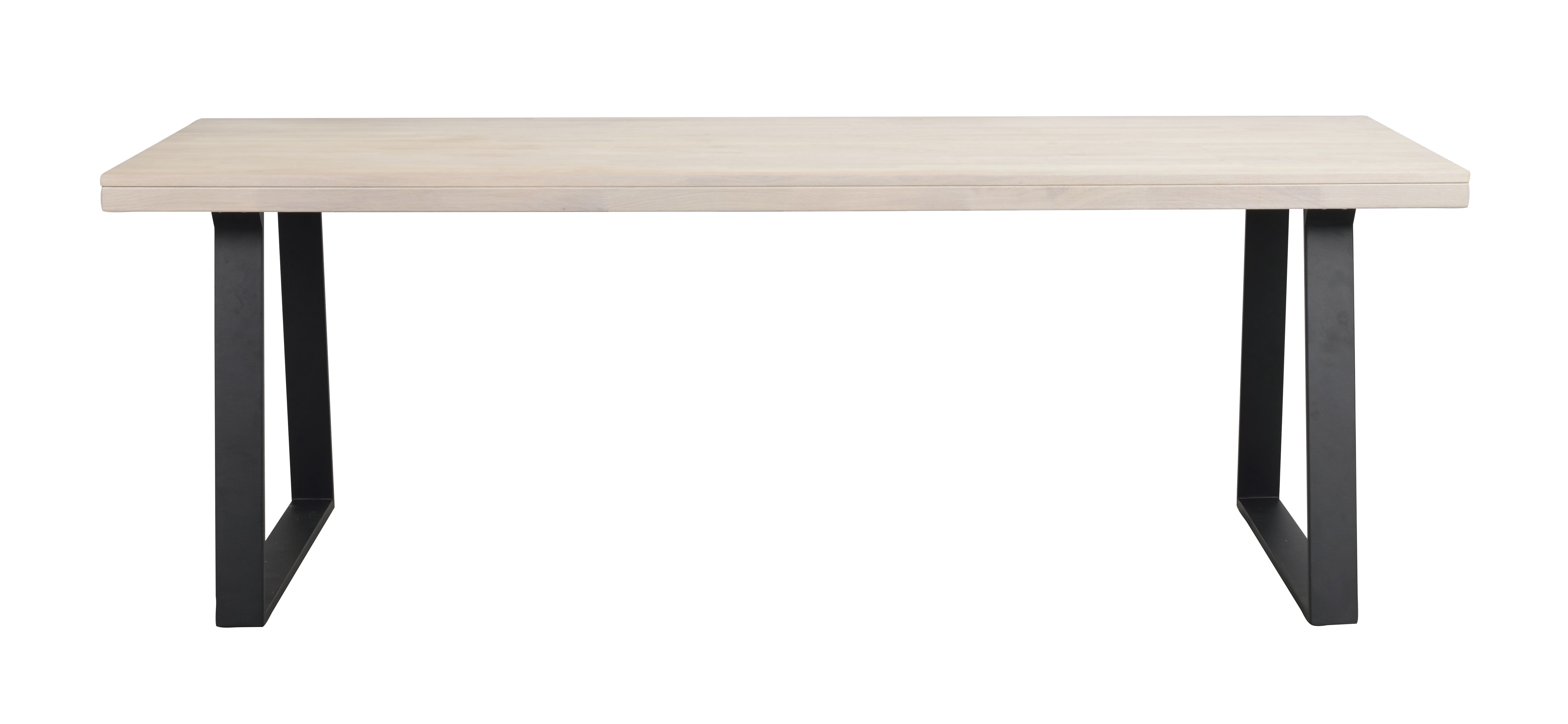 Brooklyn spisebord 220x95 hvidpigmenteret eg/U-ben sort metal