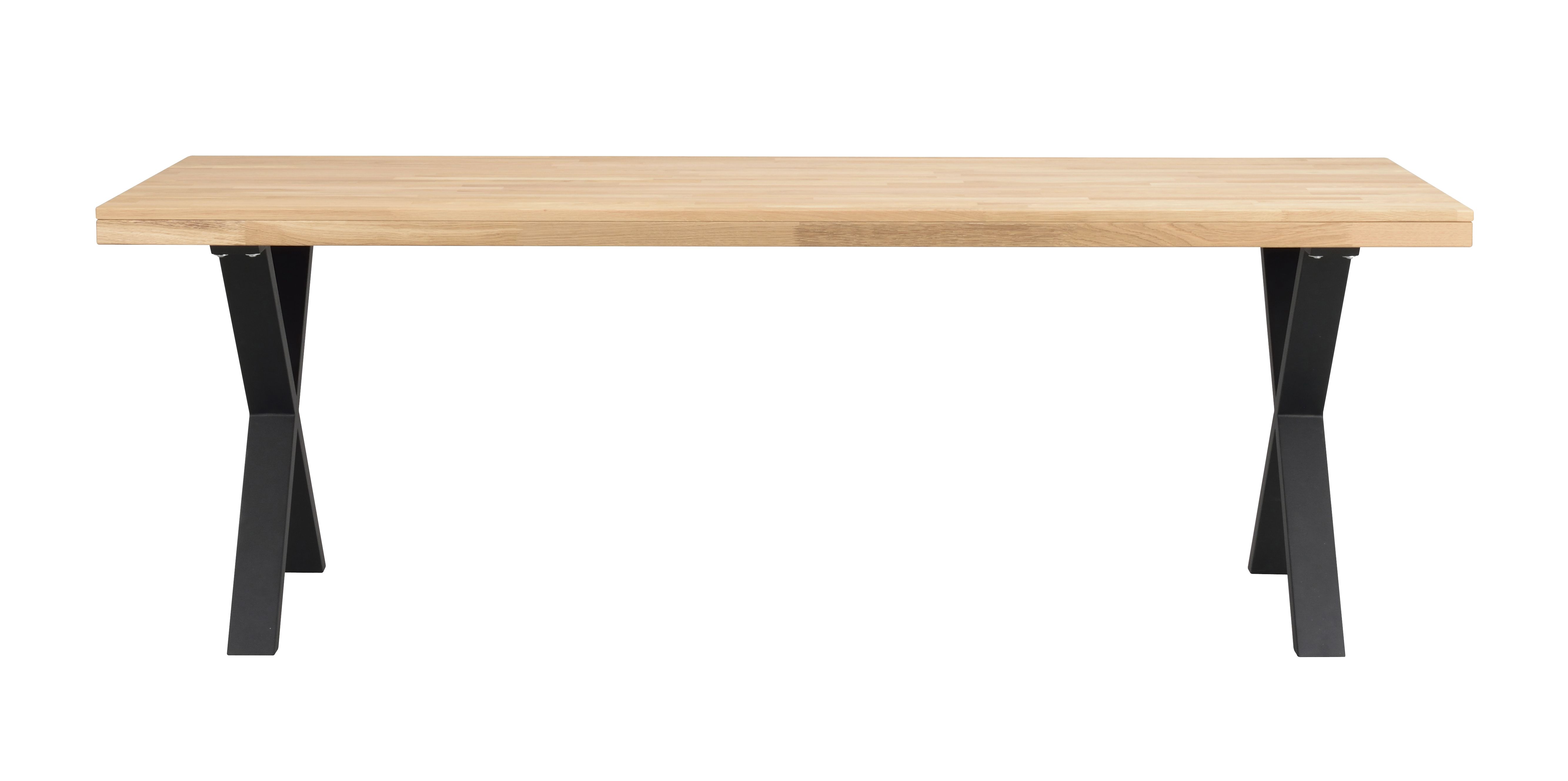 Brooklyn spisebord 220x95 eg/X-ben sort metal
