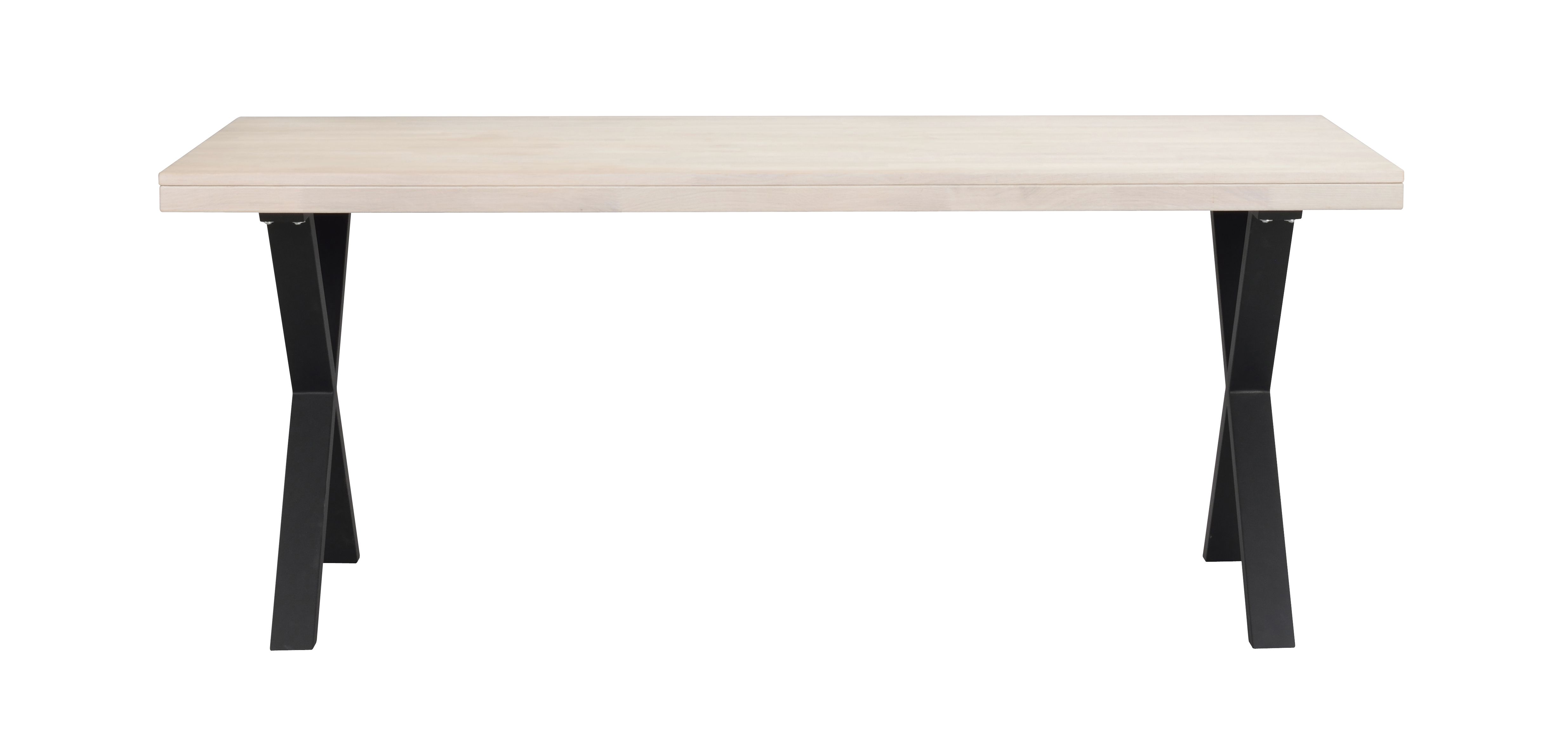 Brooklyn spisebord 170x95 hvidpigmenteret eg/X-ben sort metal