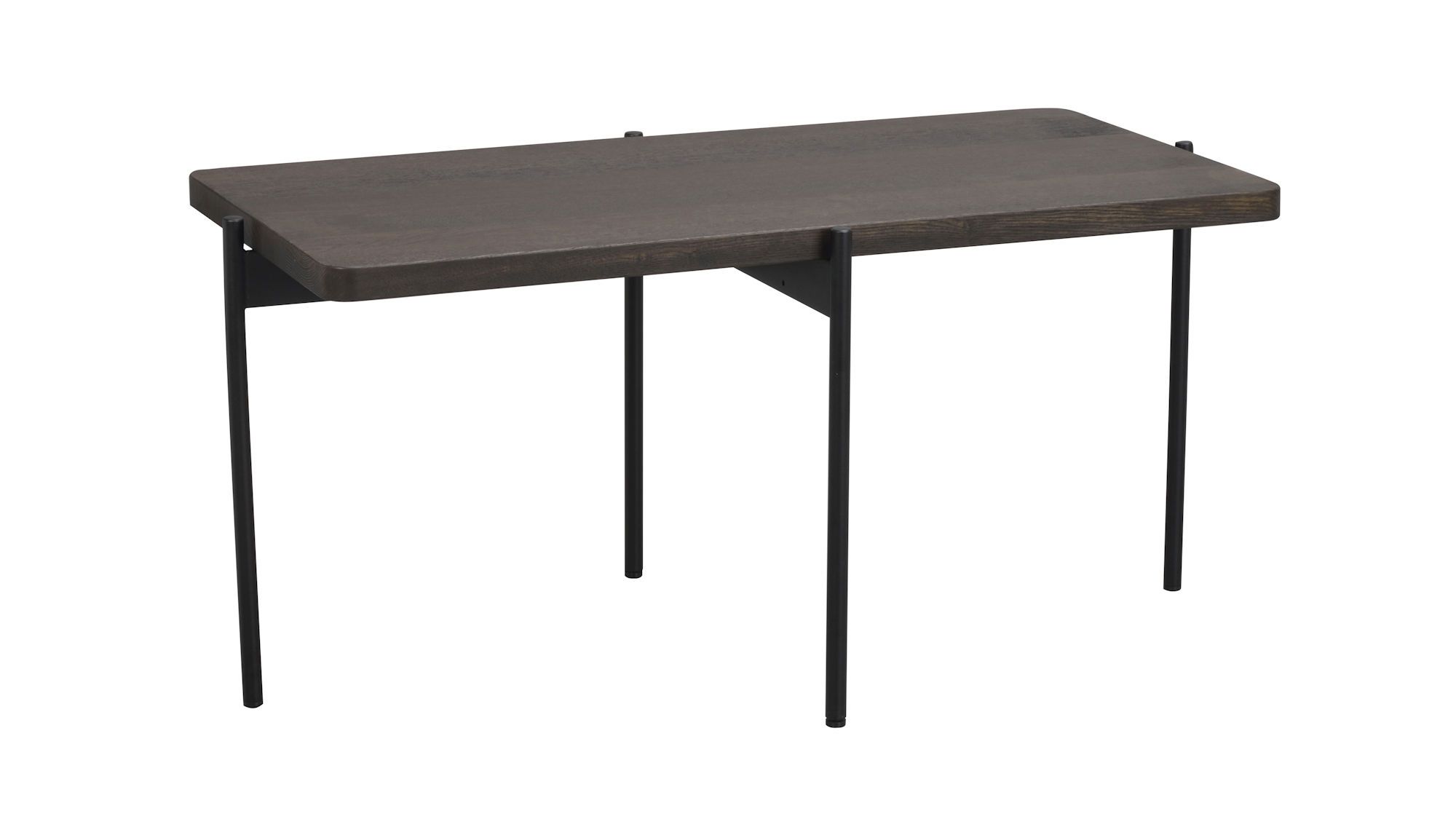 Shelton sofabord 95x50 brun ask/sort metal