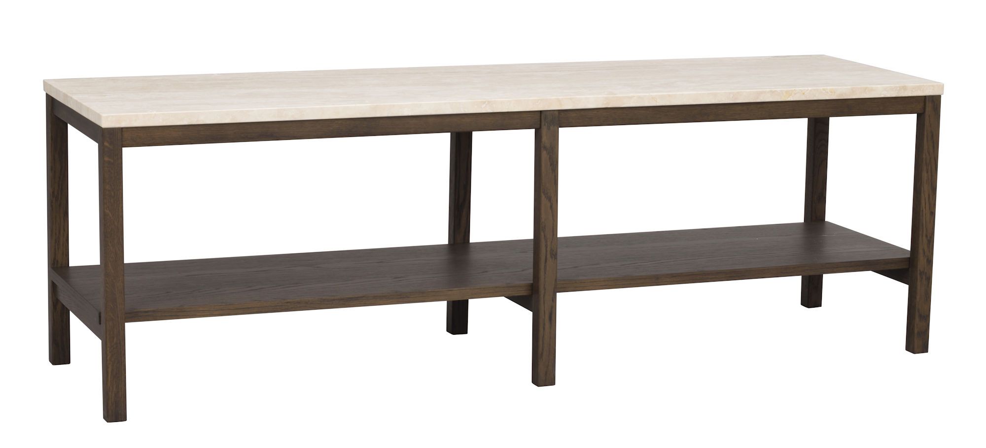 Orwel aflastningsbord 140xH45 beige travertin/brun eg