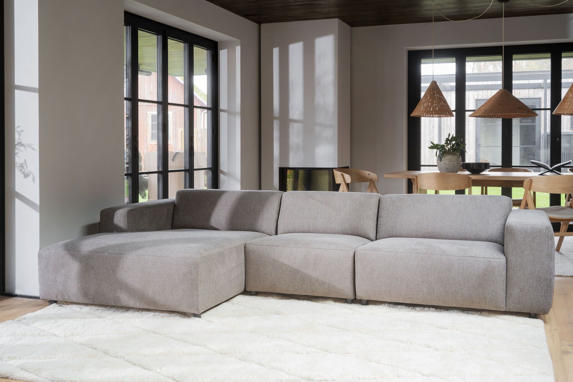 Willard 4-personers med chaiselong til venstre beige