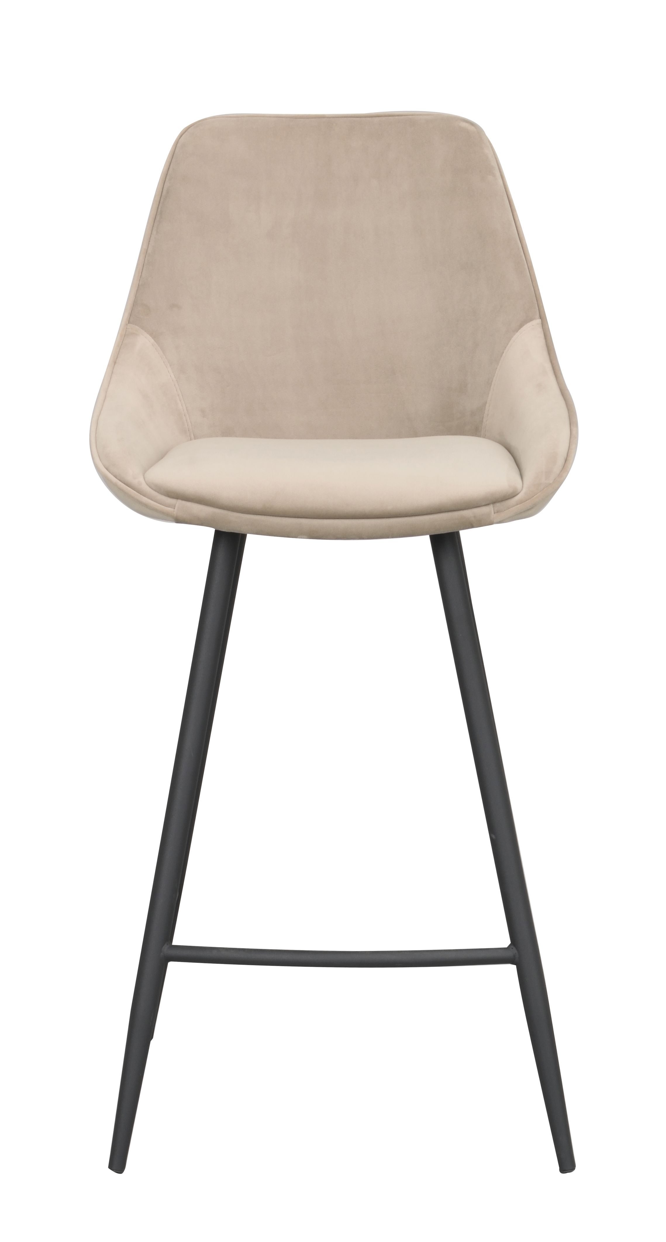 Sierra barstol beige velour/sorte metalben