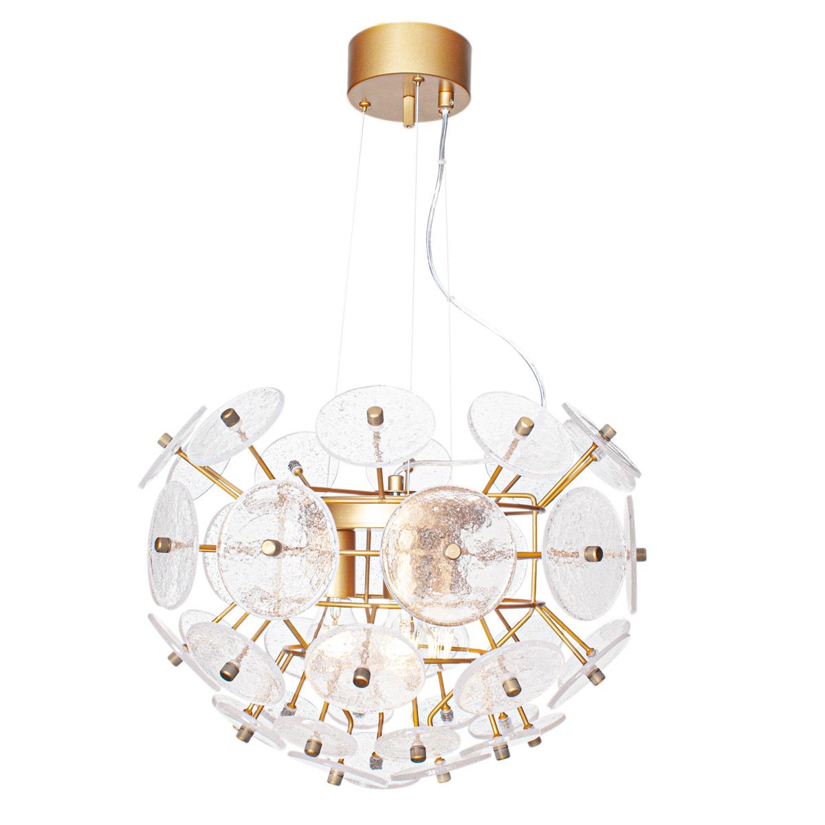 Retrow loftlampe Ø50cm antikguld/klar