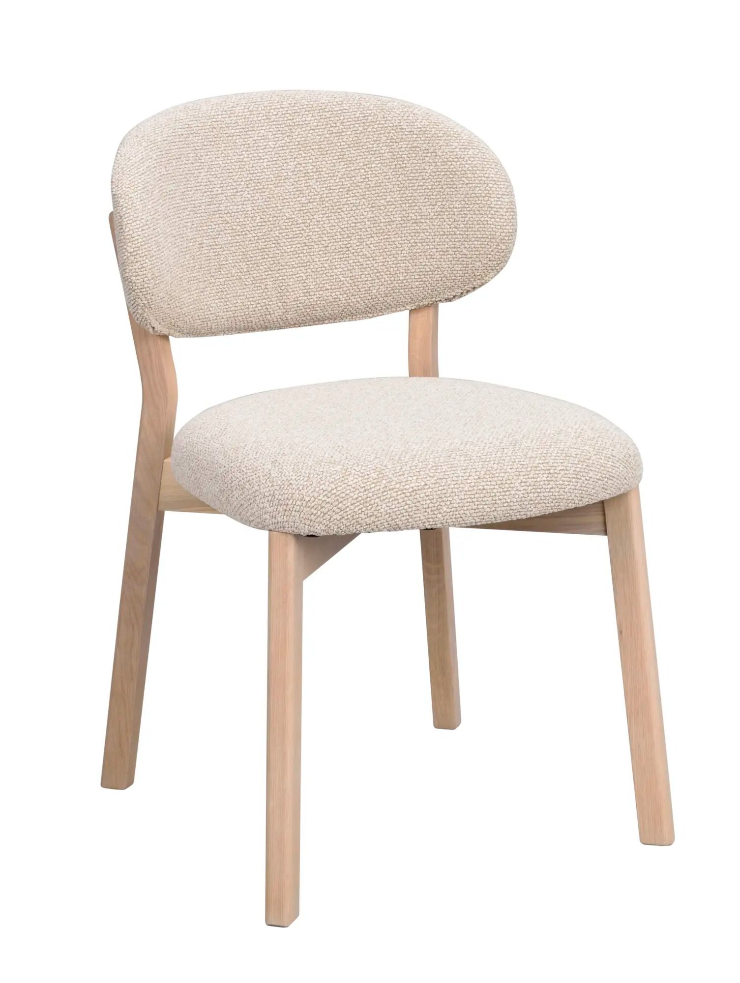 Patterson stol beige stof/hvidpigmenteret eg