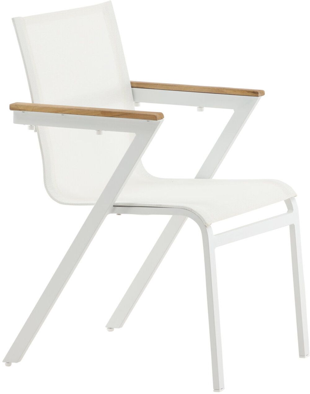 Mexico karmstol (stabelbar) hvid/teak
