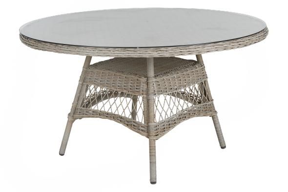 Kamomill spisebord D130cm beige/glas