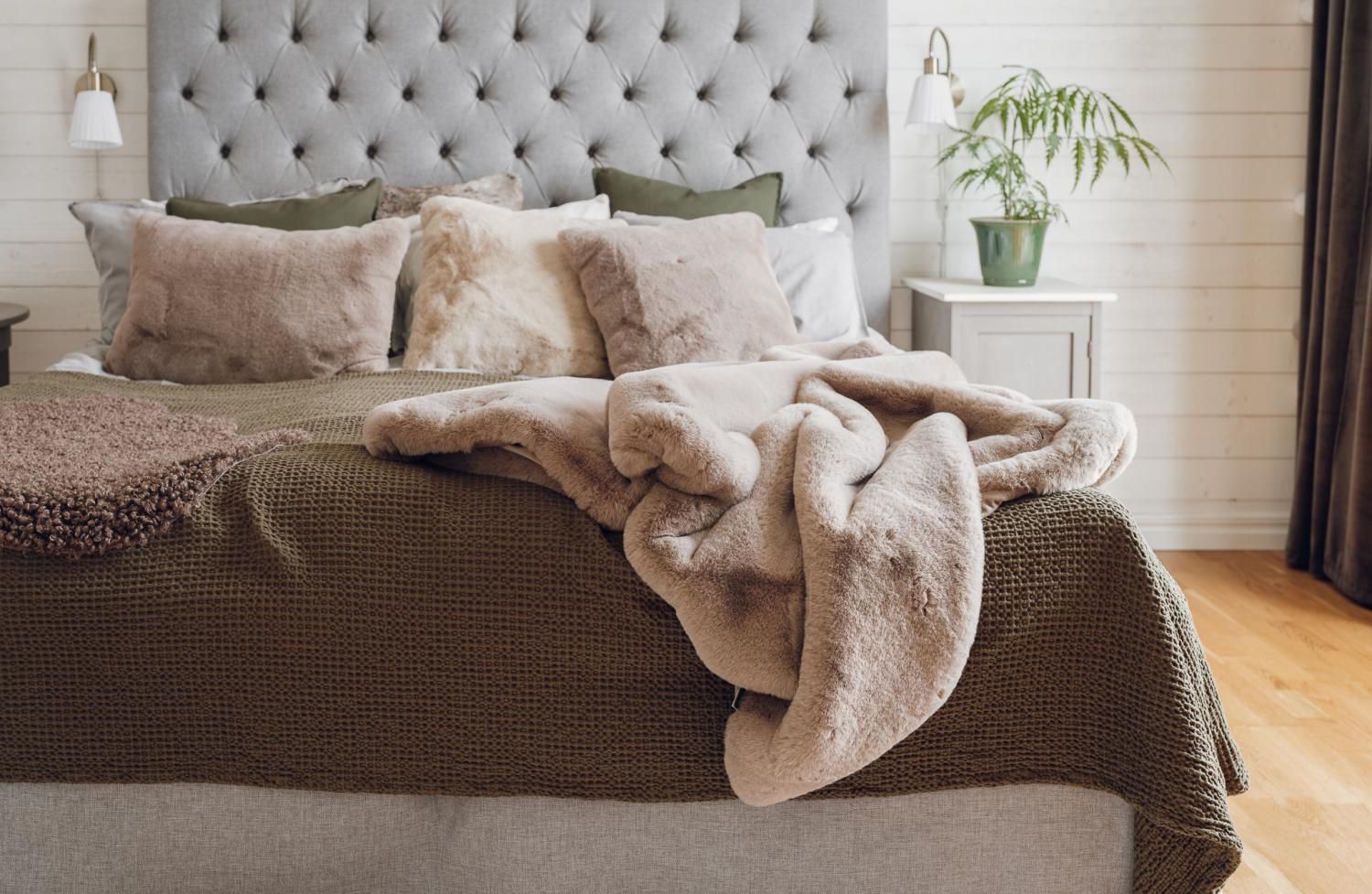 Fluffy plaid - beige