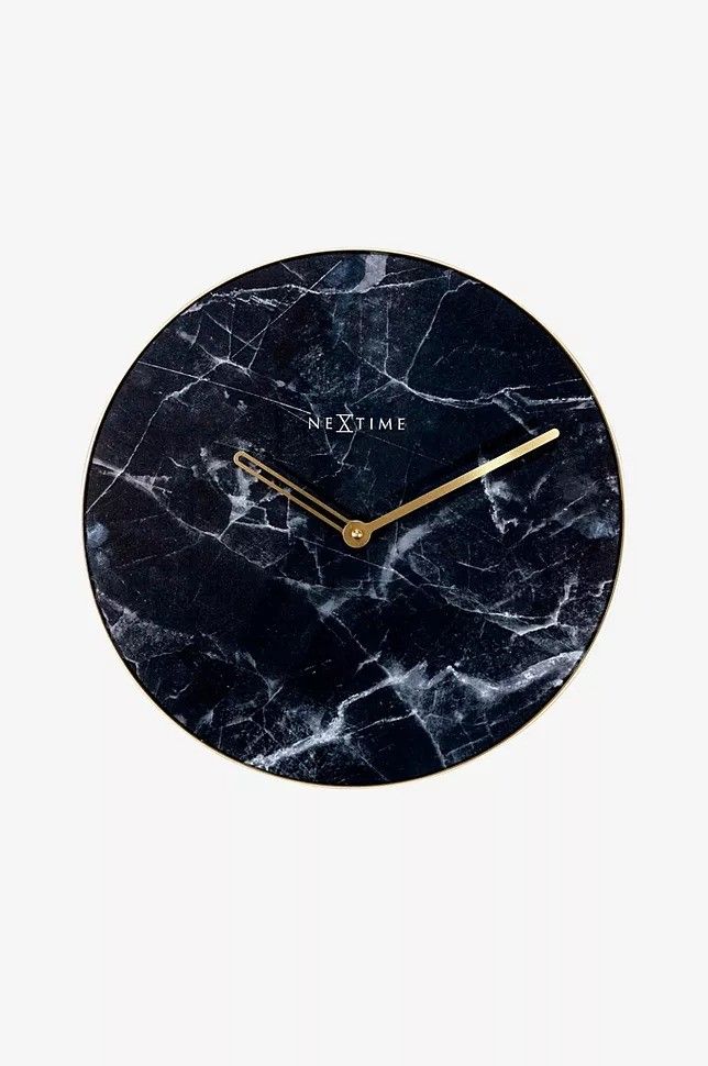 Vægur Marble ø40cm, Sort