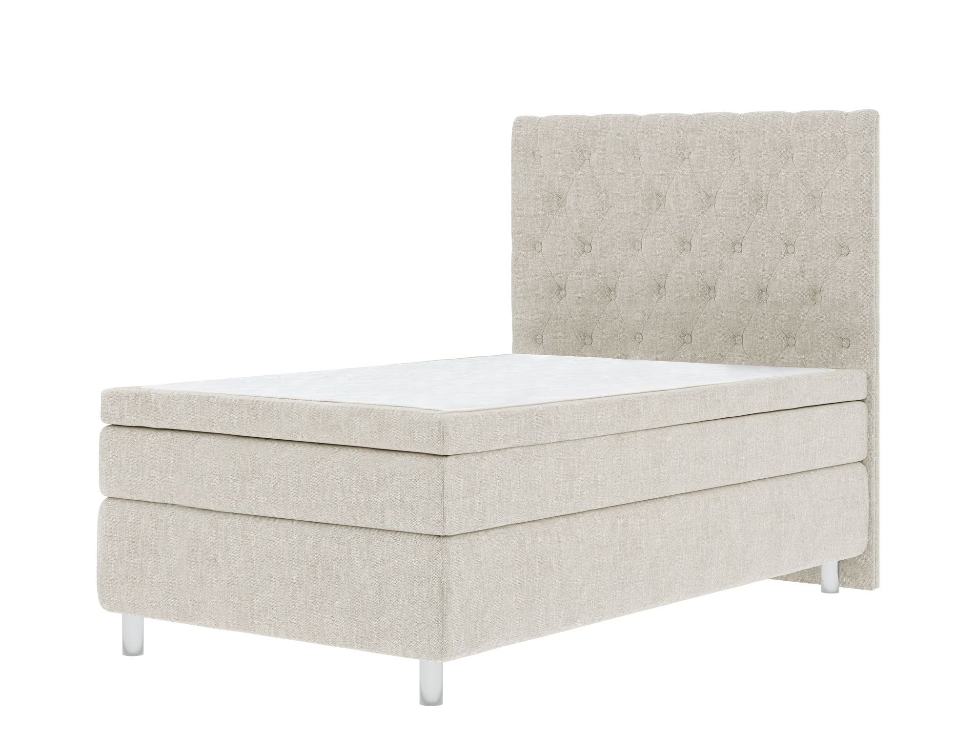 Grand delux kontinentalseng beige 120x200cm inkl. gavl
