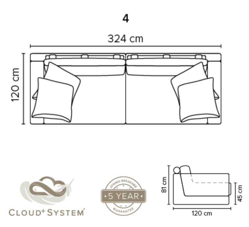 Infinity 4-personers sofa (urban 3414)