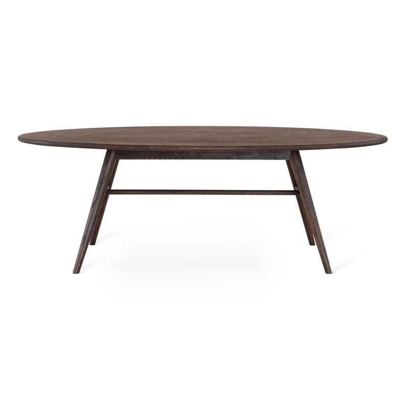 LÖDERUP Sofabord 140x70cm ellipsformet røget olieret eg