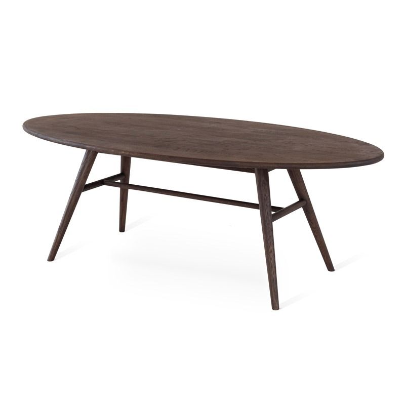 LÖDERUP Sofabord 140x70cm ellipsformet røget olieret eg