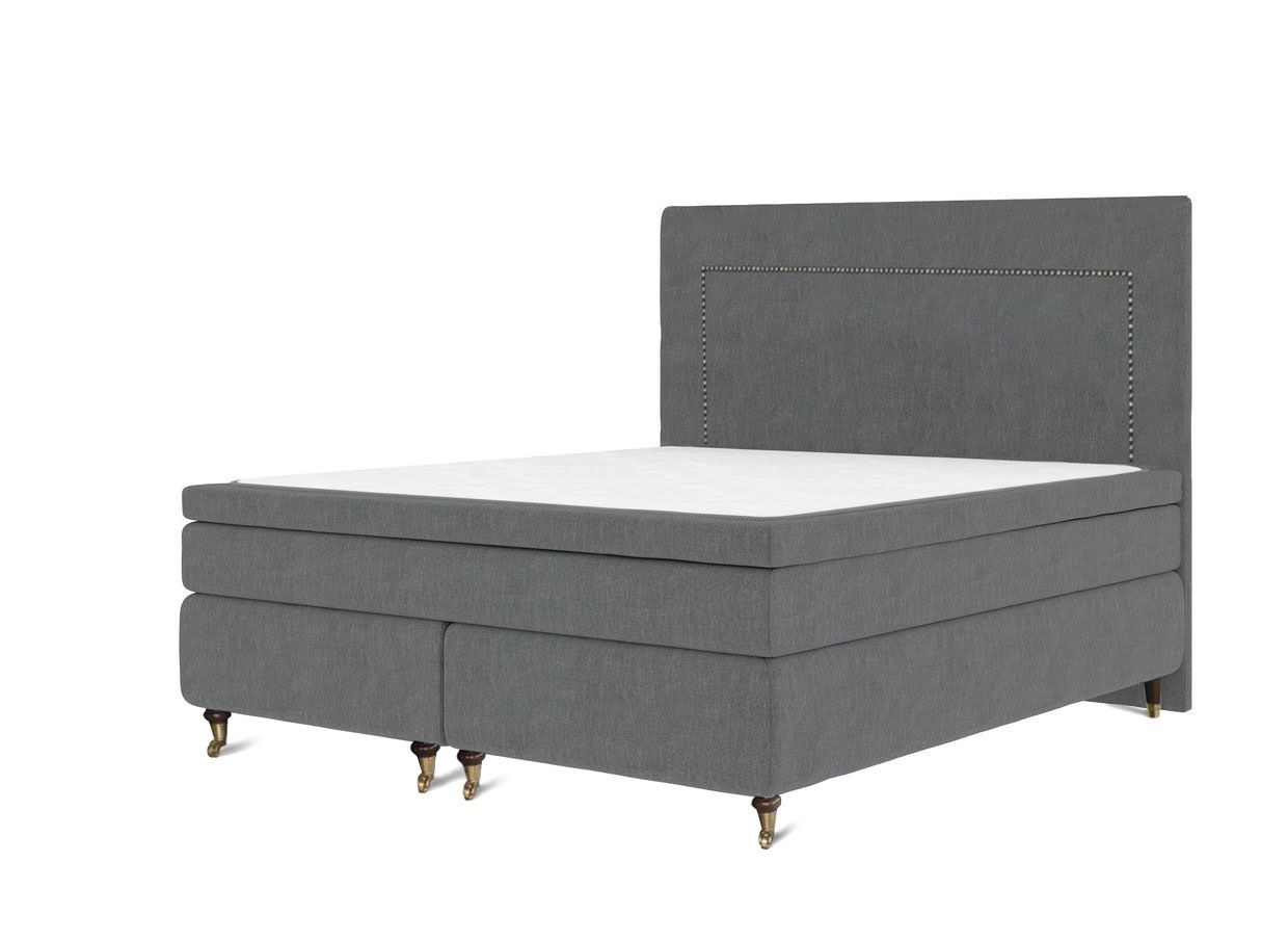 Classic deluxe kontinentalseng 160x200 mørkegrå inkl. gavl
