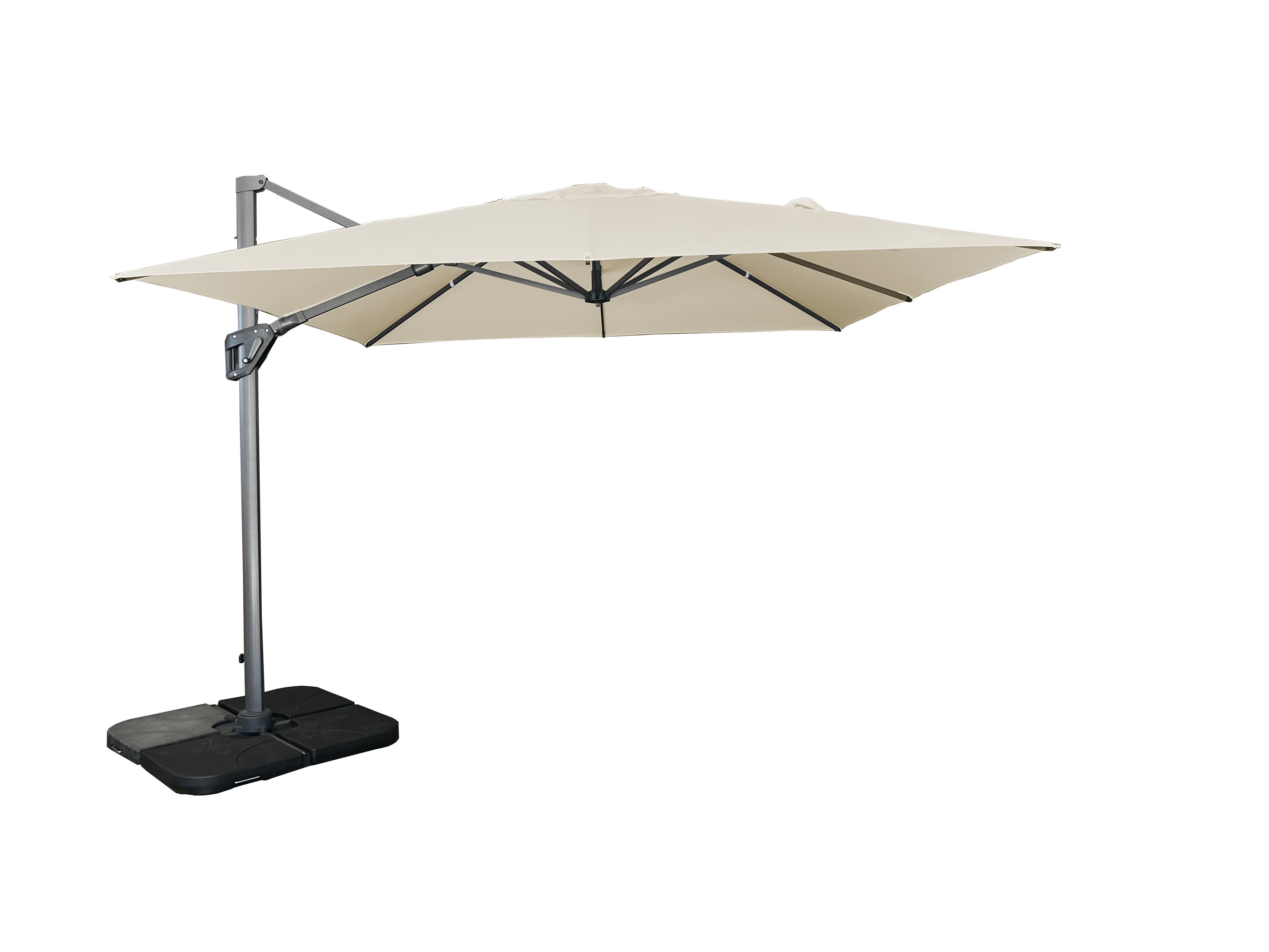Murcia Parasol 3x3m, 360° drejelig, beige