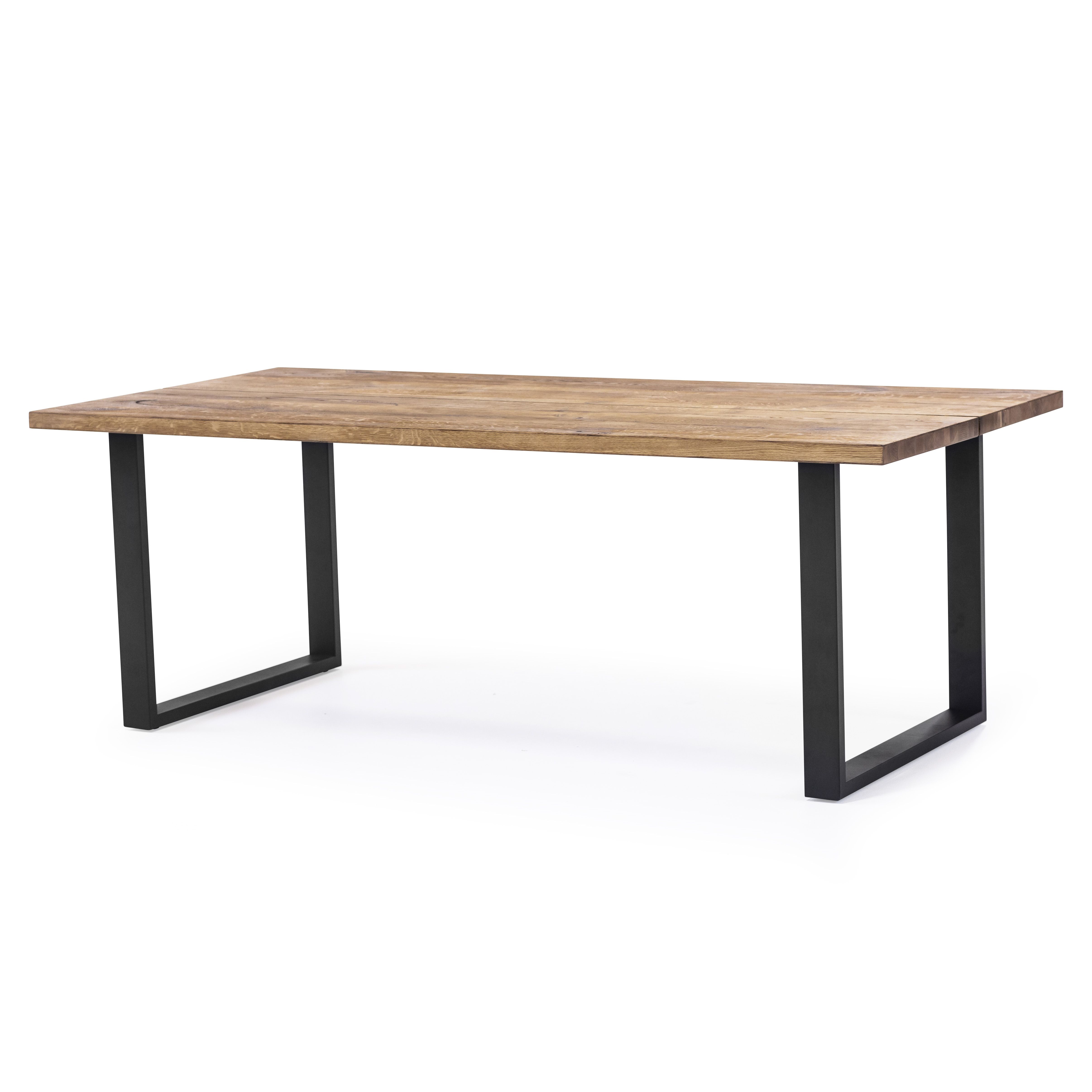 NARVIK spisebord 210 cm olieret vild eg, sorte U-ben