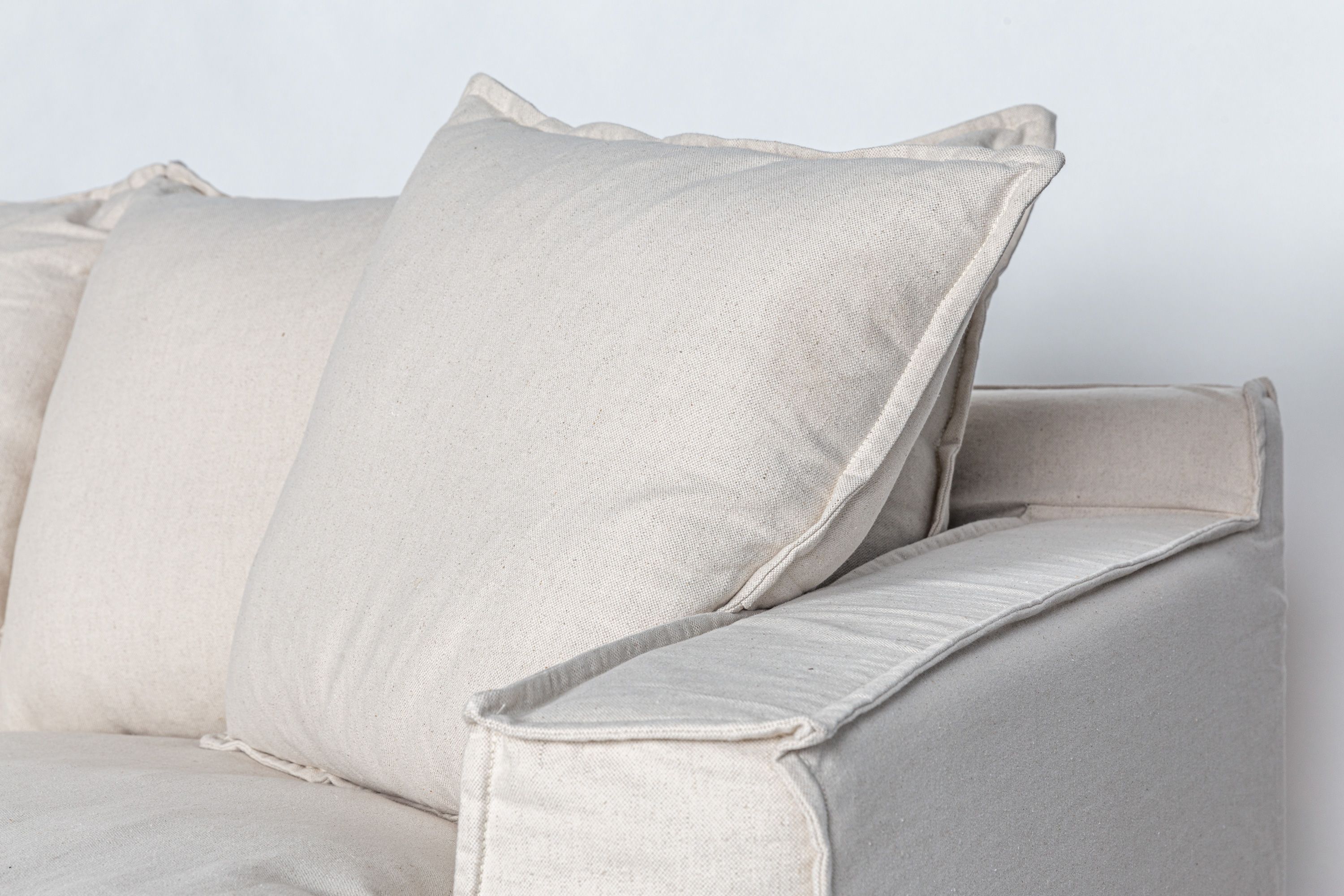 Neo-sofa med åben afslutning, beige, venstrevendt