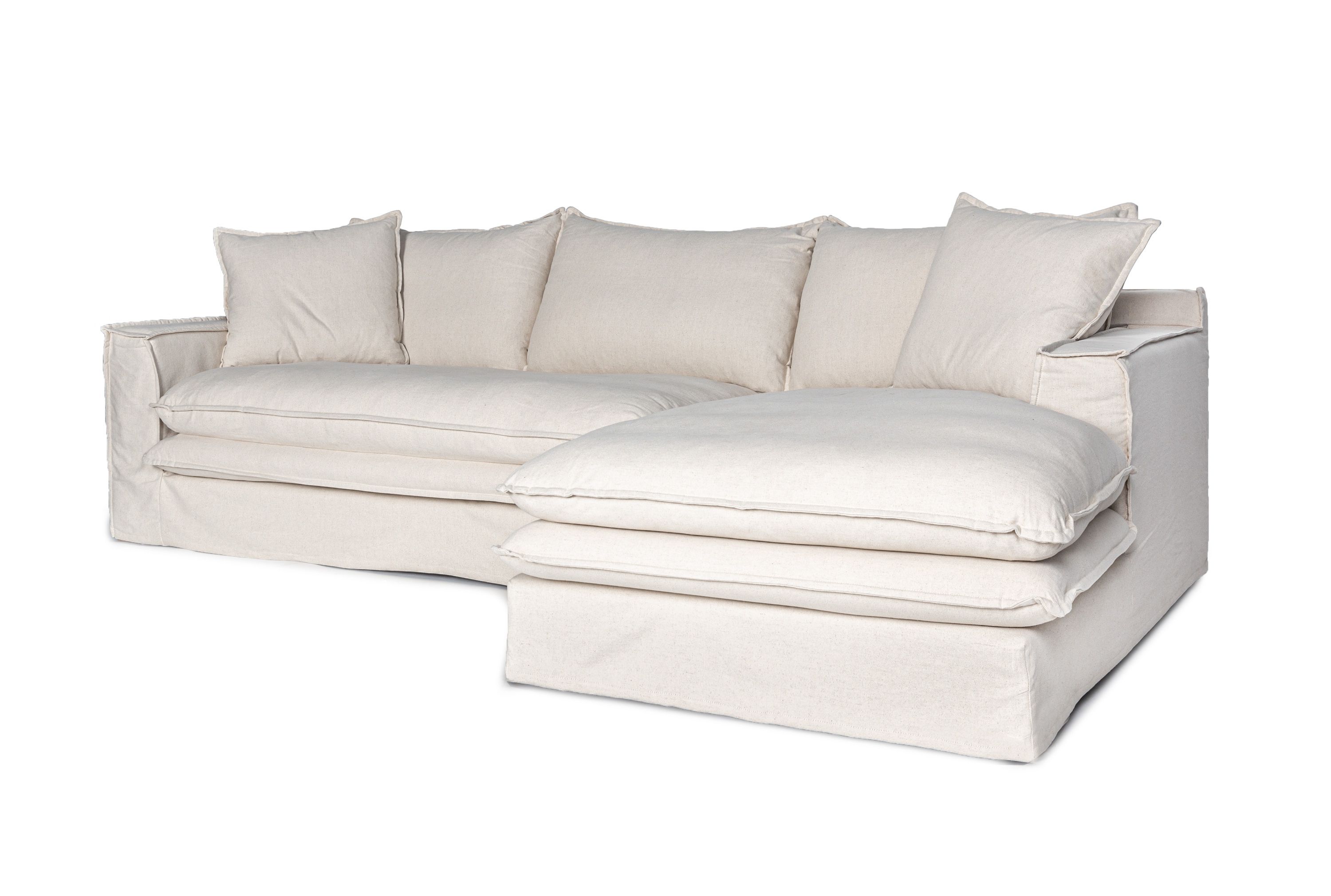 Neo-sofa med åben afslutning, beige, venstrevendt
