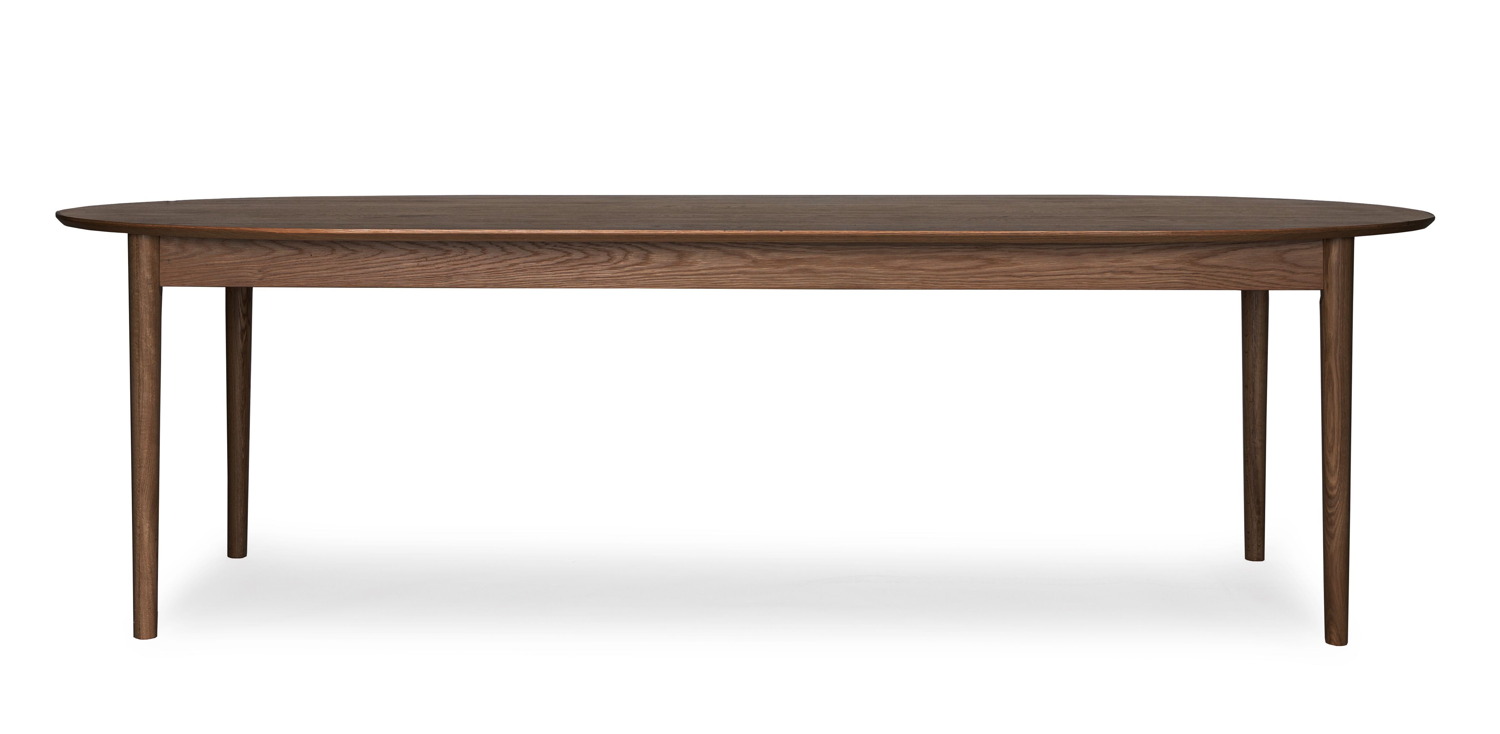 Oskar spisebord 260x130cm ovalt røget eg