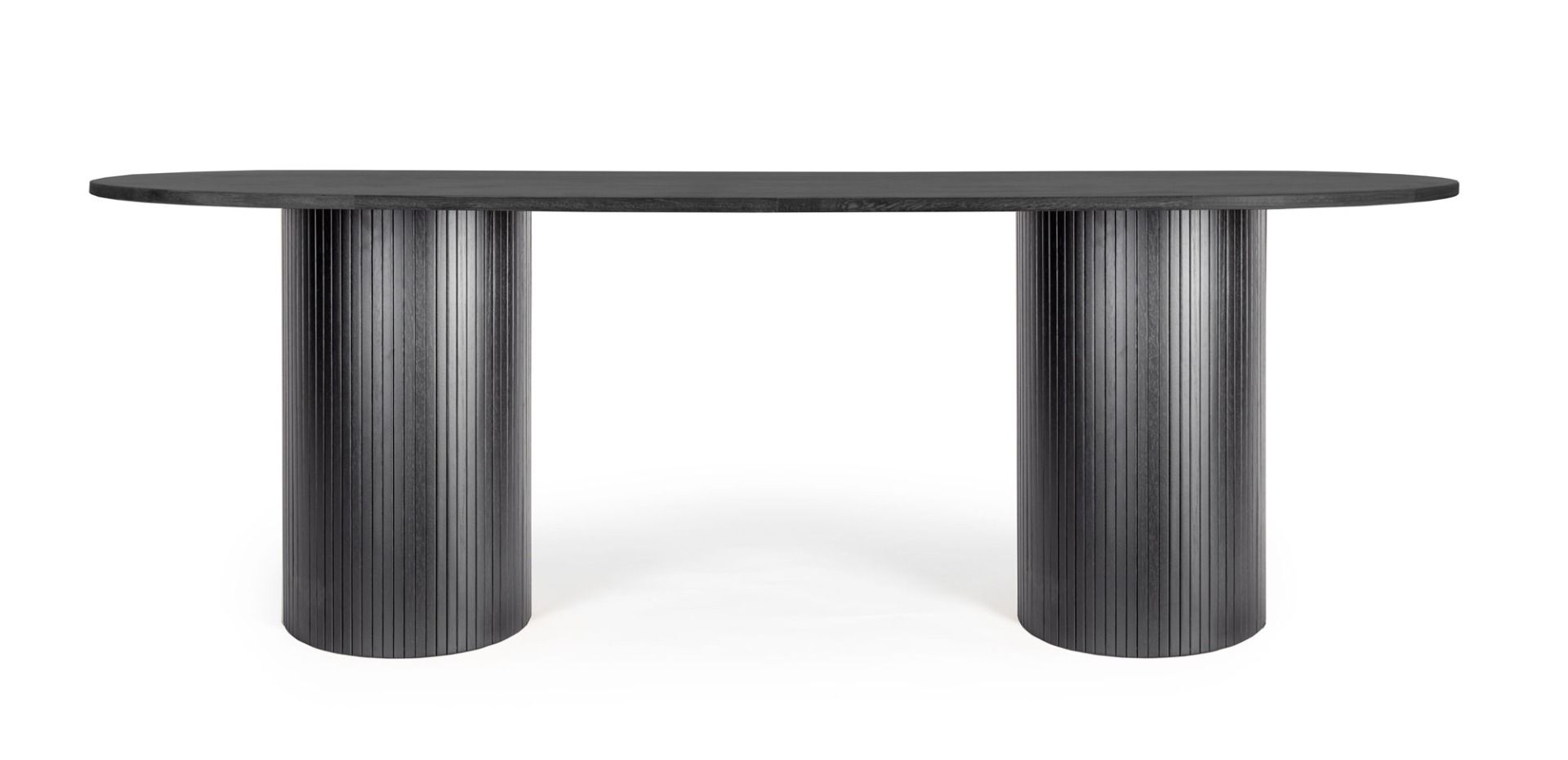 Circle 220 spisebord i sortpigmenteret eg med Oskar stol